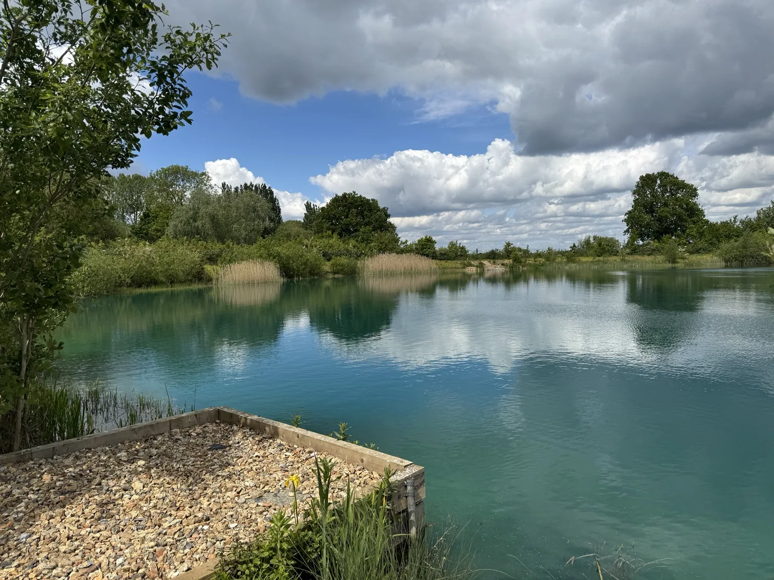 The Res Fishery lake and carp fishing bank